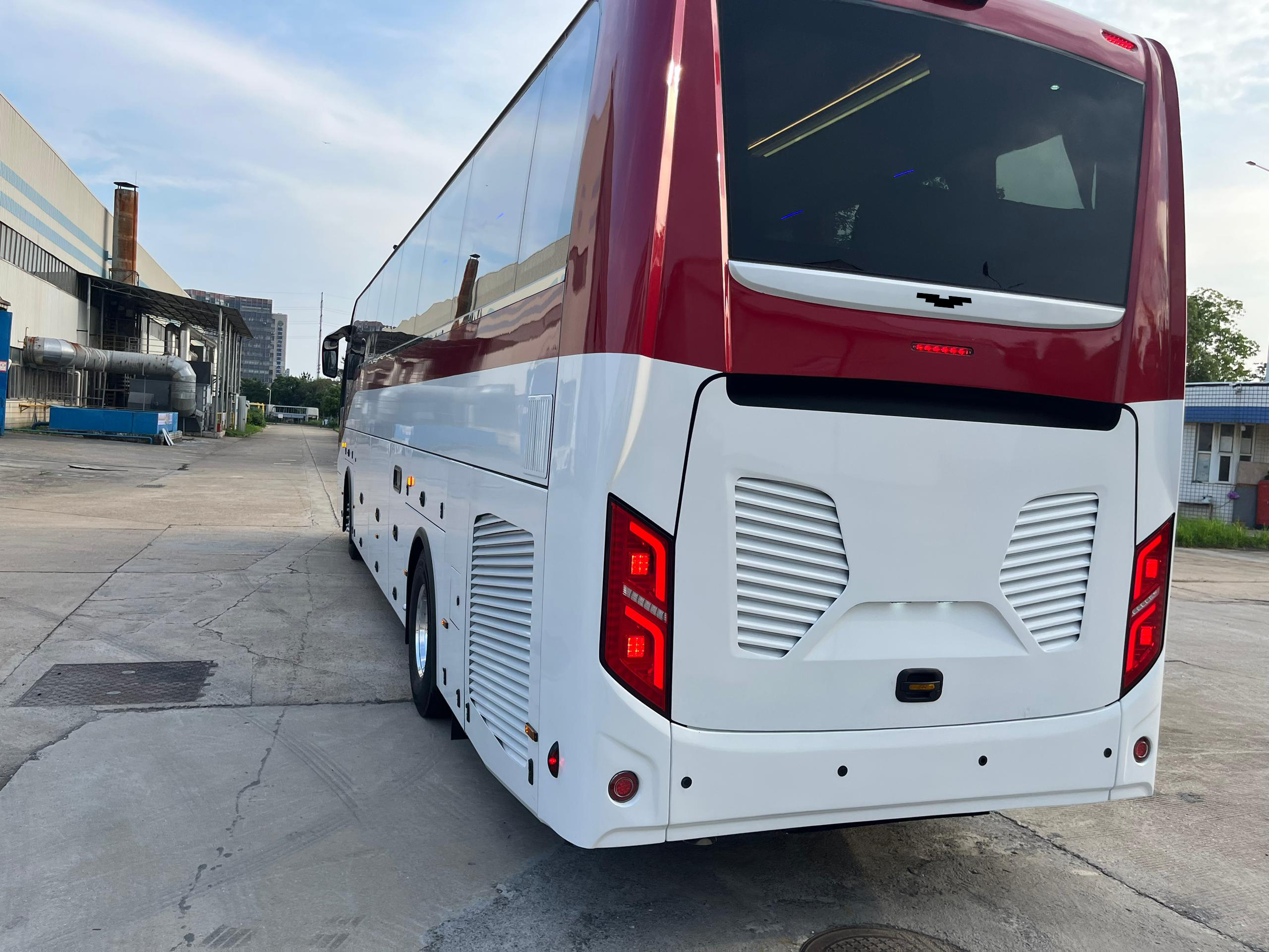 Finished coach rear view outdoors